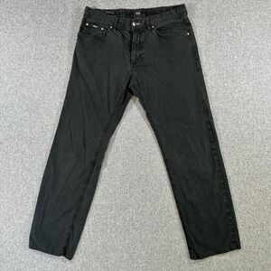 Hugo Boss Maine-10 Regular Fit Jeans Mens 33x34 Black Straight Leg Denim Pants